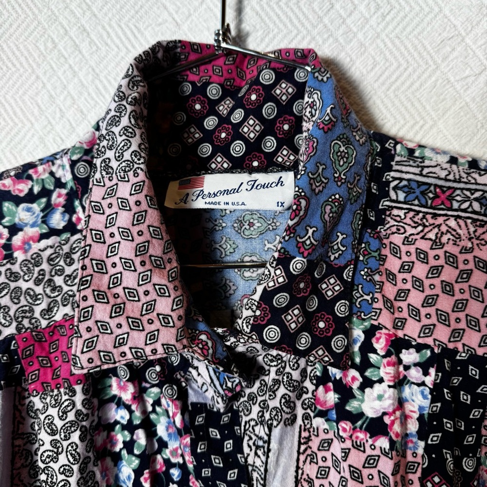 A Personal Touch Vintage Patchwork Button Up 1x - image 4